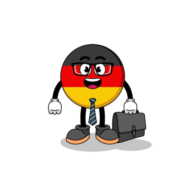 Mascota de la bandera de Alemania como diseño de carácter de un hombre de negocios