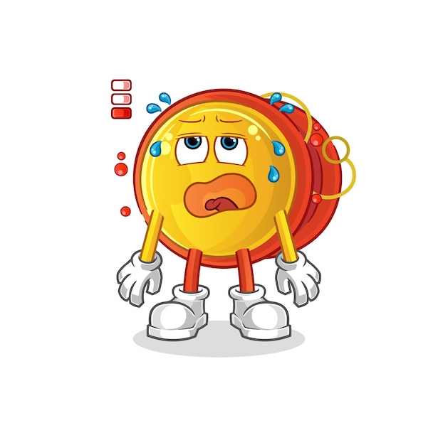 Mascota de batería baja Yoyo. vector de dibujos animados