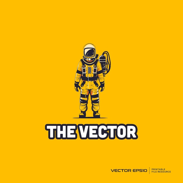 La mascota de los bomberos, el logotipo vectorial, el personaje, la ilustración de dibujos animados eps10