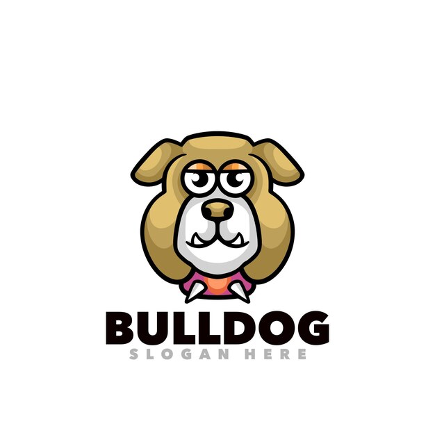 La mascota de la cabeza de un bulldog