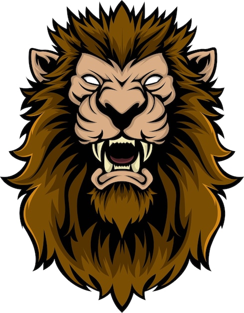 mascota de cabeza de león buena para logo sport, camiseta, logo