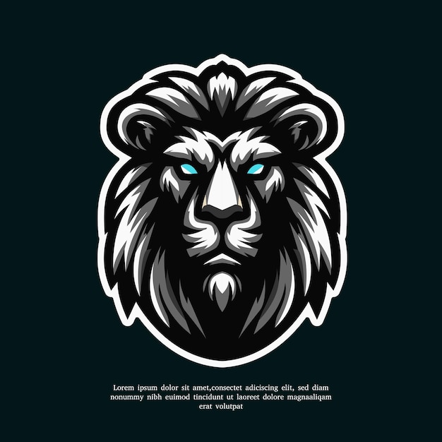 Mascota cabeza de león diseño de logotipo ilustración vectorial estilo de diseño plano