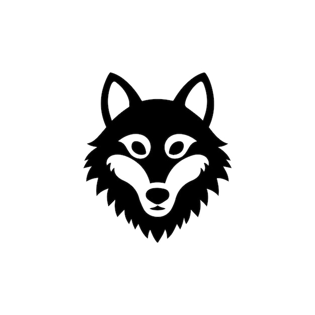 Mascota de la cabeza de lobo enojado Diseño vectorial de silueta