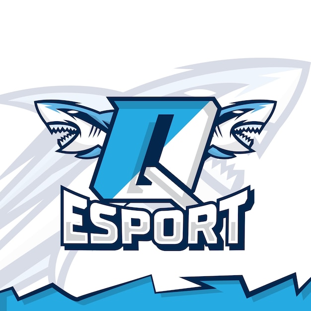 Mascota de cabeza de tiburón en la letra Q plantilla de ilustración esport logo design gamer logo streamer logo