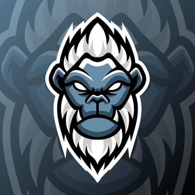 mascota de cabeza de yeti con estilo de logotipo de esport