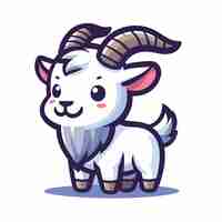 Vector mascota de cabra con cuerno