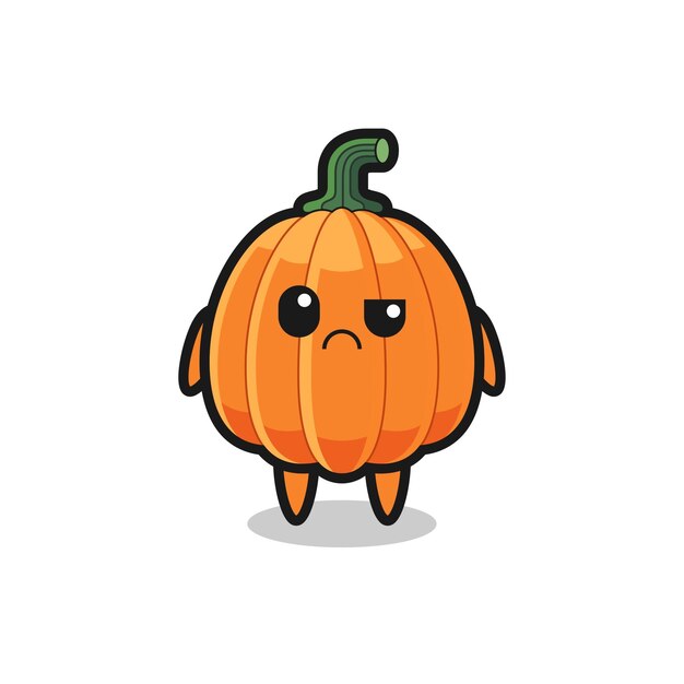 La mascota de la calabaza con cara de escéptico