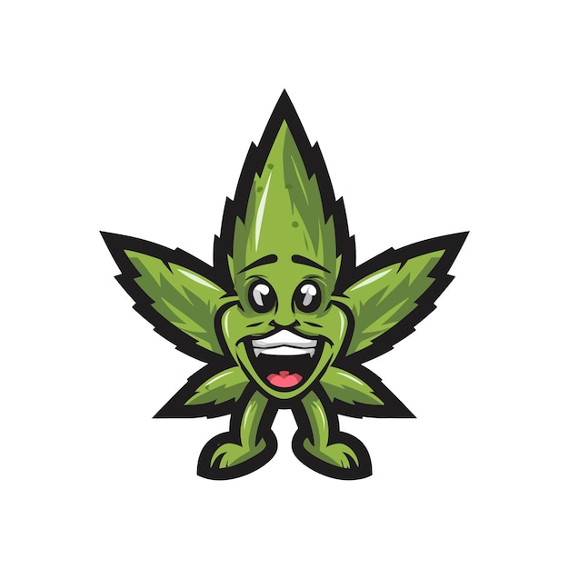 Mascota de cannabis premium Diseño de logotipo para gráficos