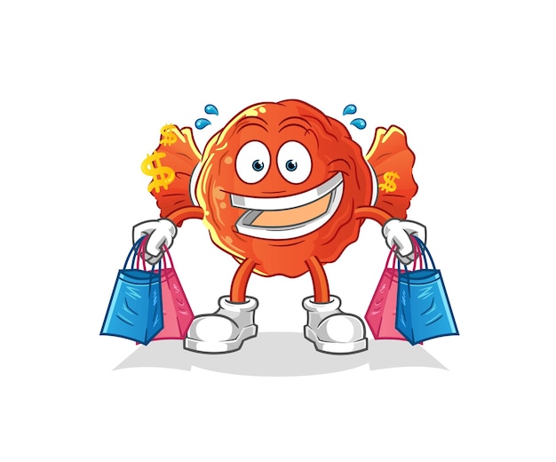 Mascota de compra de perfume. vector de dibujos animados