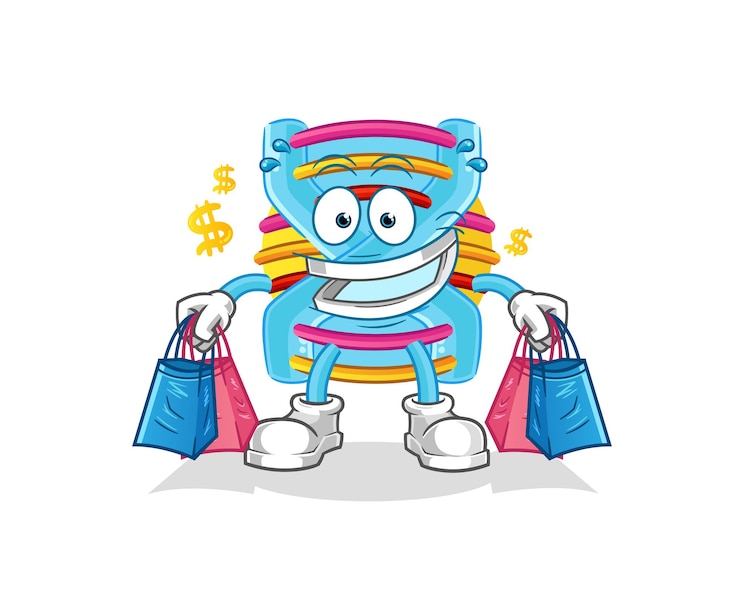 Vector mascota de compras de adn. vector de dibujos animados
