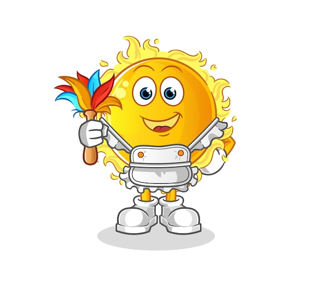 Mascota de la criada del sol. vector de dibujos animados