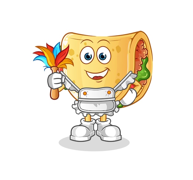 Mascota de la criada de tacos. vector de dibujos animados