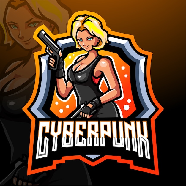 Mascota cyberpunk. logotipo de esport