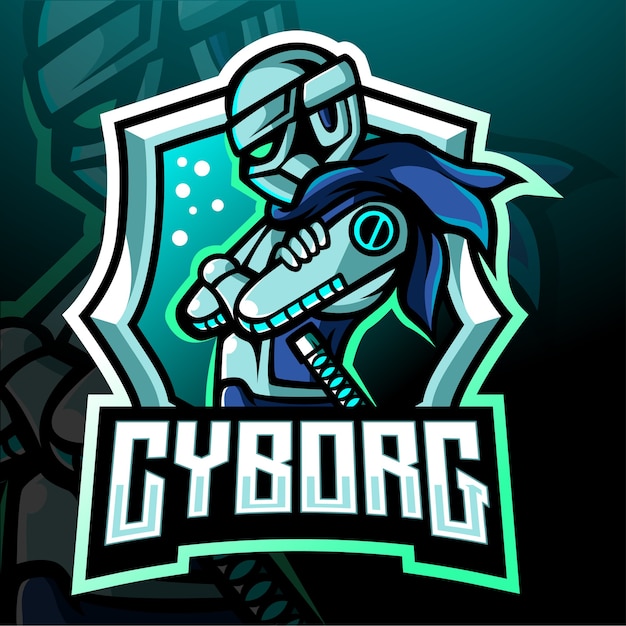 Mascota Cyborg. logotipo de esport