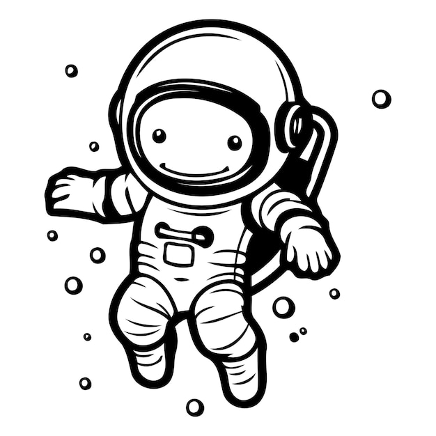 Vector mascota de dibujos animados de astronautas ilustración vectorial de un hombre del espacio