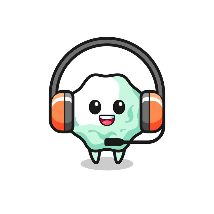 Vector mascota de dibujos animados de chicle como servicio al cliente