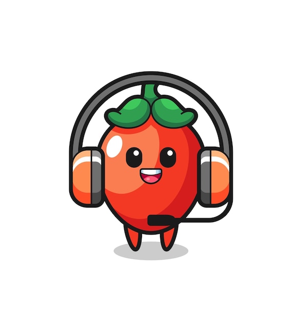 Mascota de dibujos animados de chile como servicio al cliente