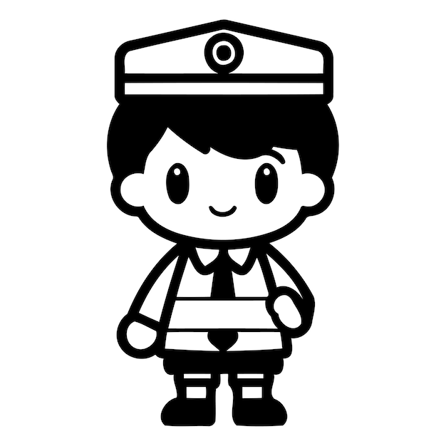 Vector mascota de dibujos animados de cute sailor boy diseño de personajes ilustración vectorial