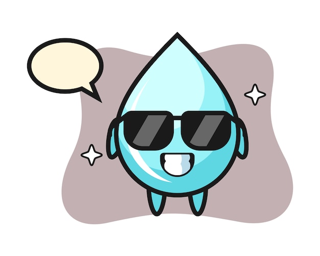 Mascota de dibujos animados de gota de agua con gesto genial, diseño de  estilo lindo para camiseta | Vector Premium