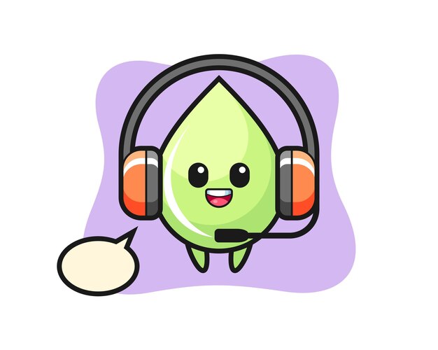 Mascota de dibujos animados de gota de jugo de melón como servicio al cliente, diseño de estilo lindo para camiseta, pegatina, elemento de logotipo