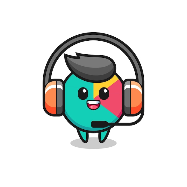 Mascota de dibujos animados de gráfico como servicio al cliente, diseño de estilo lindo para camiseta, pegatina, elemento de logotipo