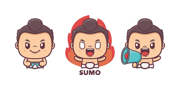 La mascota de dibujos animados del hombre sumo