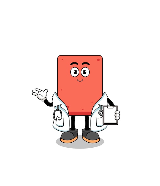 Vector mascota de dibujos animados de médico de ladrillo