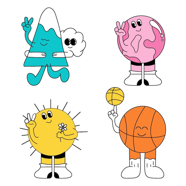 Mascota de dibujos animados Retro Vector