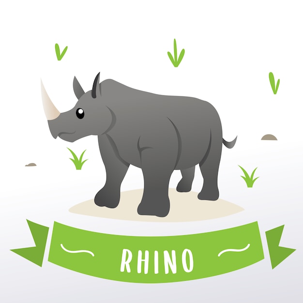 Mascota de dibujos animados rinoceronte
