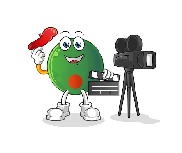 Mascota del director de la bandera de Bangladesh. vector de dibujos animados