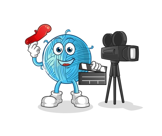 Mascota del director de la bola de hilo. vector de dibujos animados