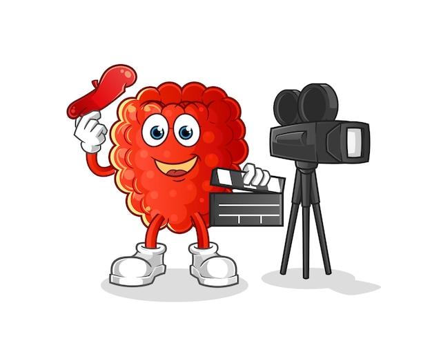 Mascota del director de frambuesa. vector de dibujos animados