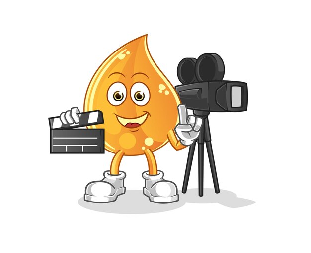 La mascota del director de la gota de aceite. dibujos animados