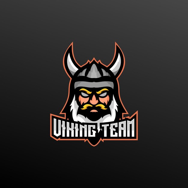 Mascota de diseño de esport de logotipo de equipo vikingo