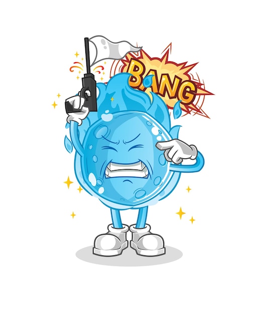La mascota del disparo de advertencia del cometa azul. vector de dibujos animados