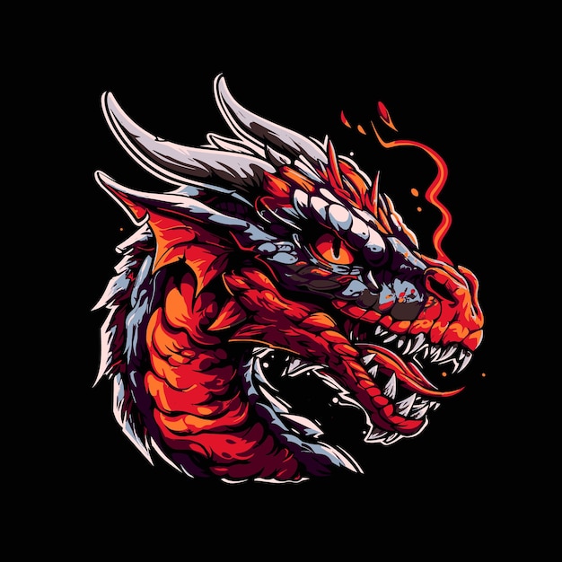 Mascota del Dragón Rojo Vector 3