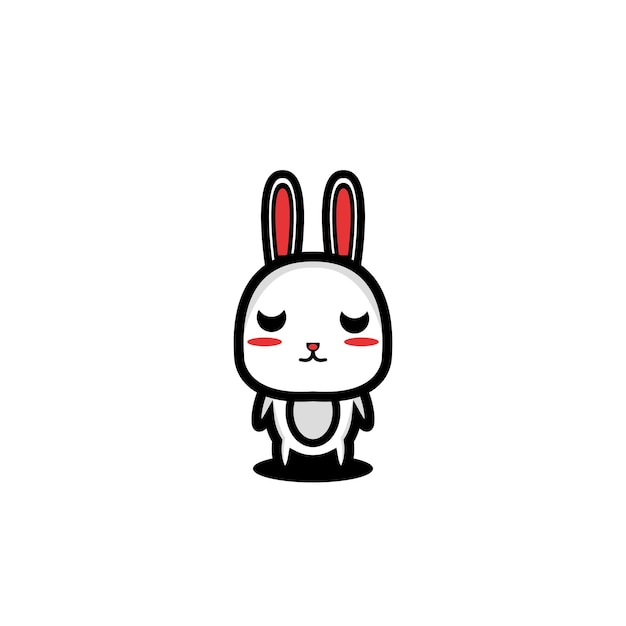 Mascota del ejemplo del vector del diseño del carácter lindo del arte del conejo