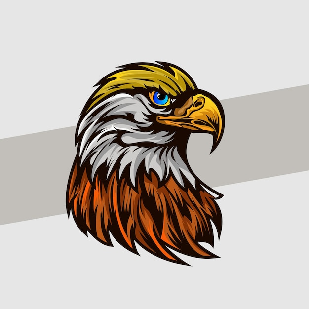 Mascota del emblema de la cabeza del águila para el logotipo de esport Impresionante ilustración de la majestuosa belleza y fuerza