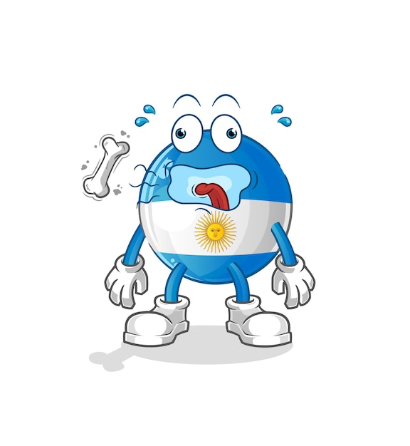 Mascota del eructo de la bandera argentina. vector de dibujos animados