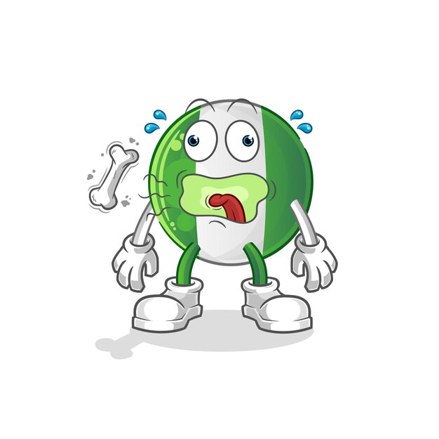 Mascota del eructo de la bandera nigeriana. vector de dibujos animados