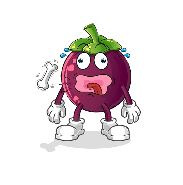mascota de eructo de mangostán. vector de dibujos animados