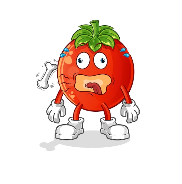 Mascota del eructo de tomate. vector de dibujos animados