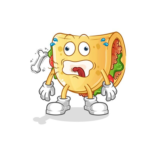 Mascota de eructos de taco. vector de dibujos animados