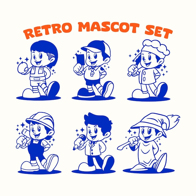 Mascota de estilo retro gratuita