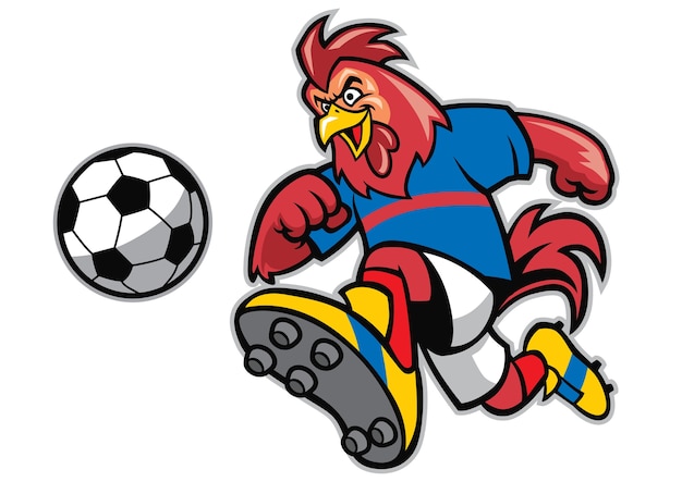 Mascota de fútbol gallo