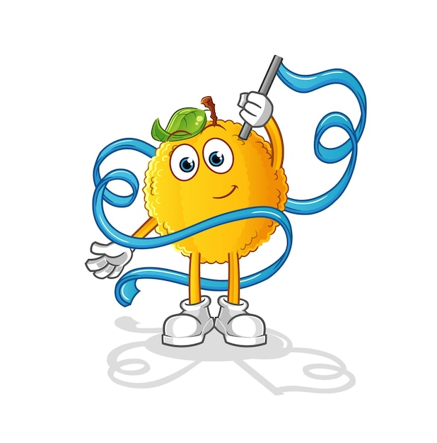 Mascota de gimnasia rítmica de yaca. vector de dibujos animados