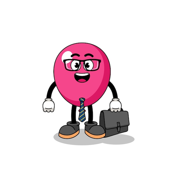 Mascota de globo como diseño de personajes de hombre de negocios.