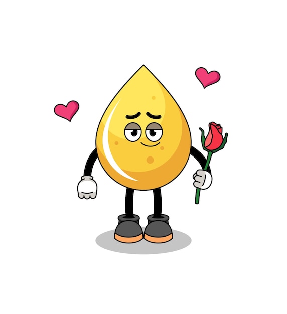 Mascota de gota de miel enamorándose