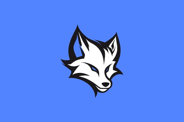 Vector mascota de ilustración de logotipo de cabeza de lobo expresiva y aterradora para juegos y deportes electrónicos