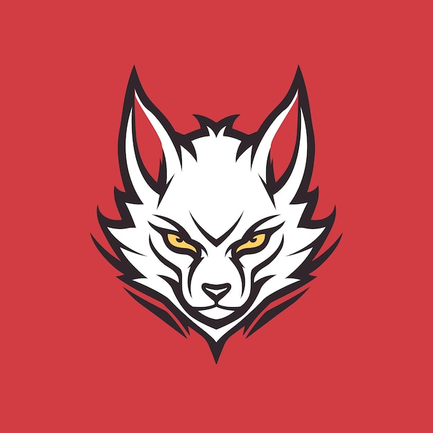 Mascota de ilustración de logotipo de cabeza de lobo expresiva y aterradora para juegos y deportes electrónicos